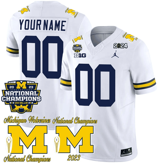 Men's Michigan Wolverines ACTIVE PLAYER Custom White F.U.S.E. CFP 2023 National Champions Patch Vapor Stitched Football Jersey Men's Michigan Wolverines ACTIVE PLAYER Custom White F.U.S.E. CFP 2023 National Champions Patch Vapor Stitched Football Jersey